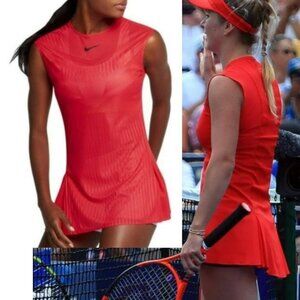 Nwt Nike Court Tennis Dress Pleated Skirt Pretty XS Red